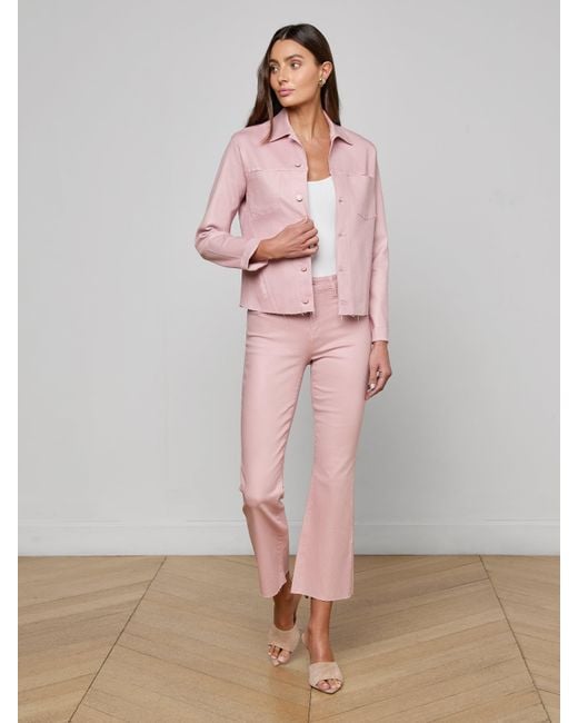 L'Agence Pink 'Agence Janelle Coated Jean Jacket