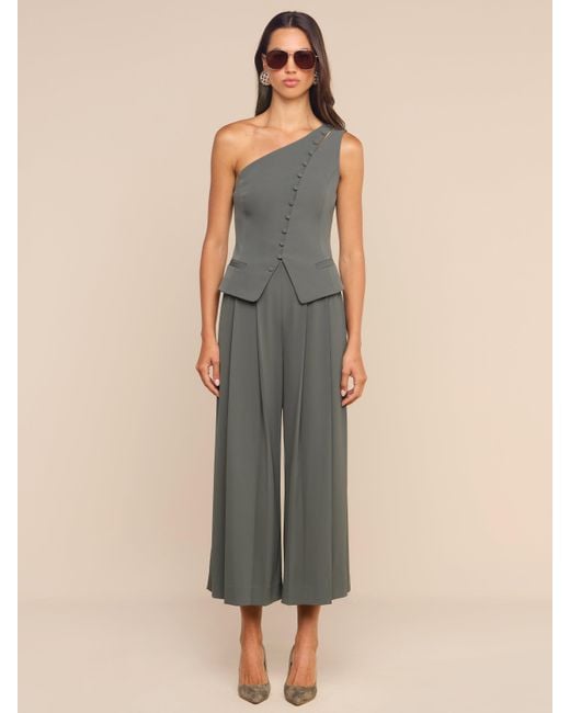 L'Agence Blue Zinnia One-Shoulder Top