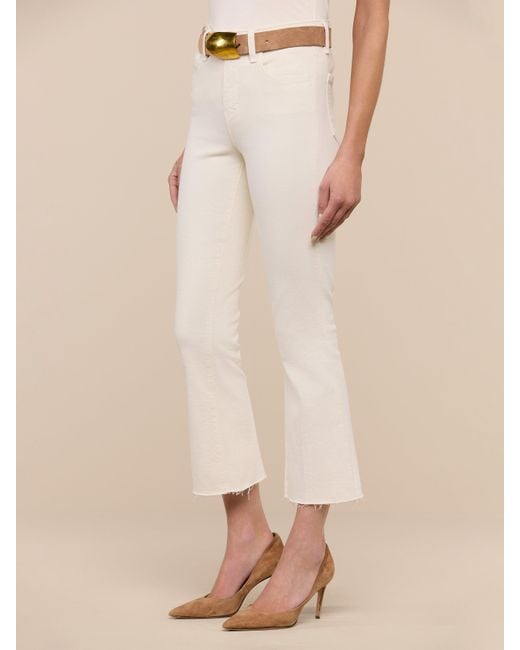 L'Agence White Kendra Cropped Flare Jean