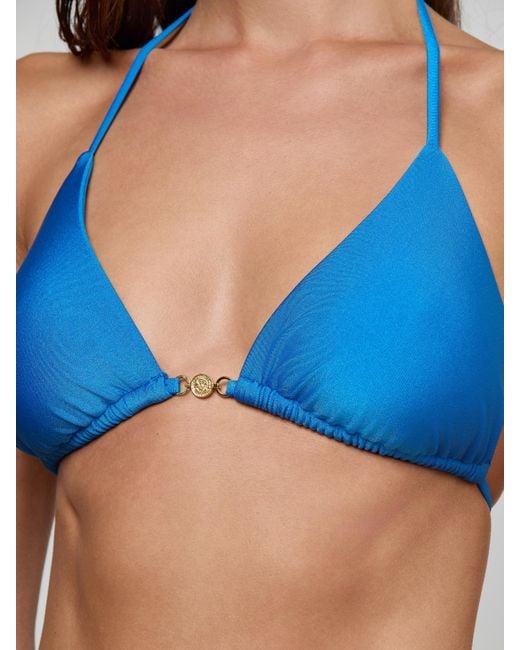 L'Agence Blue Kristin Triangle Bikini Top