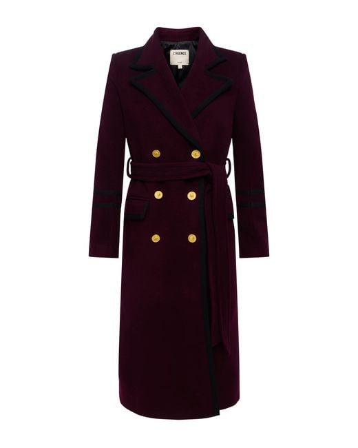 Manteau Long Irene, Bordeaux Foncé L'Agence en coloris Red