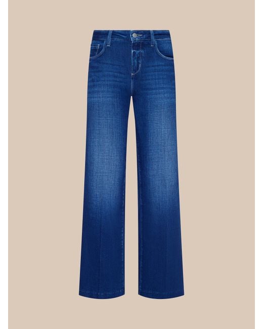 L'Agence Blue Petite Scottie Wide-Leg Jean