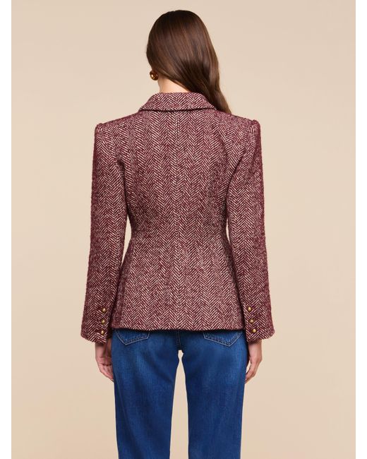 L'Agence Purple Karima Tweed Blazer