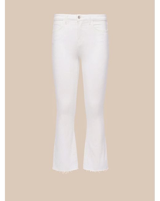 L'Agence White Kendra Cropped Flare Jean