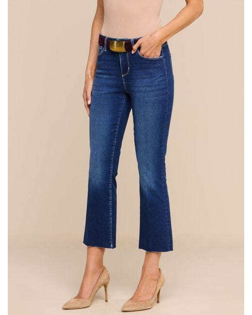 L'Agence Blue Kendra Cropped Flare Jean