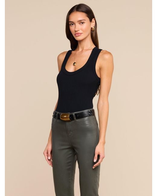 L'Agence Black Shania Racerback Tank Top