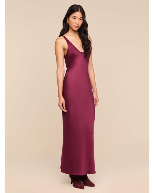 L'Agence Pink Akiya Satin Maxi Dress