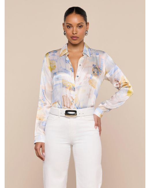 L'Agence Natural Tyler Silk Blouse Top