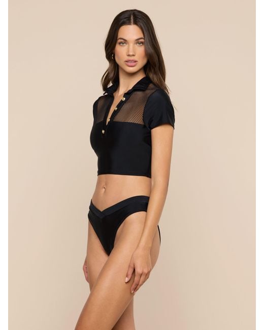 L'Agence Black Anastasia Swim Top