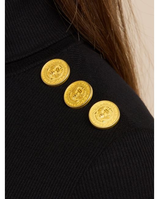 L'Agence Black Voletta Turtleneck Knit Dress