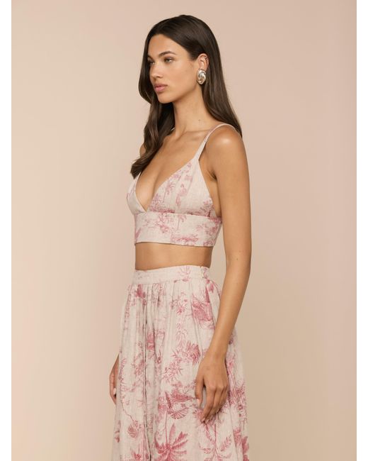 L'Agence Pink Kaori Linen Bralette Top