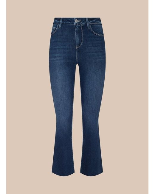 L'Agence Blue Kendra Cropped Flare Jean