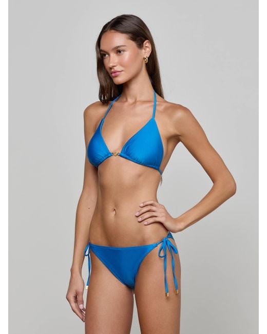 L'Agence Blue Kristin Triangle Bikini Top