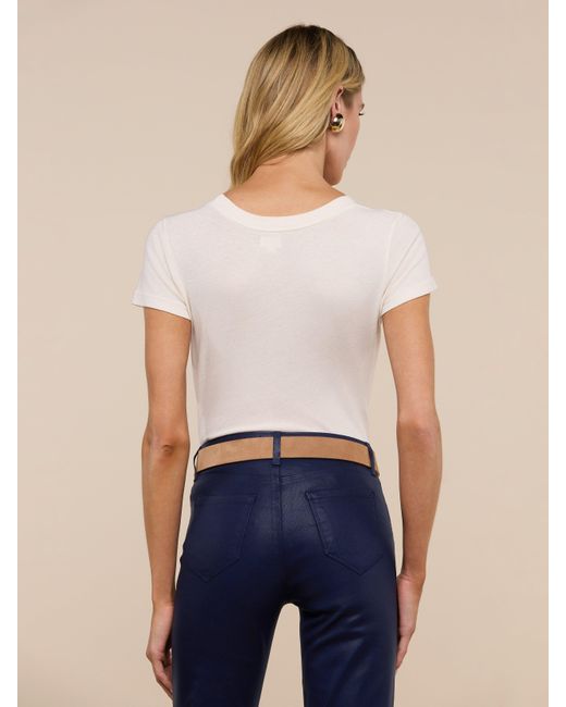 L'Agence White Cory Cotton Scoopneck Tee