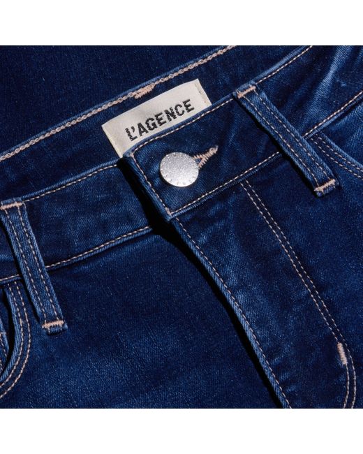 L'Agence Blue Kendra Cropped Flare Jean