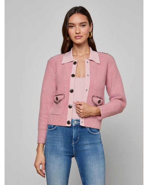 L'Agence Pink Poetry Cardigan