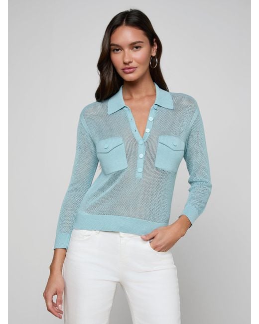 L'Agence Blue Carine Top