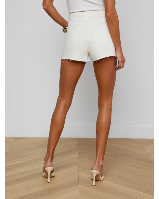 L'Agence White Clark Distressed Jean Short