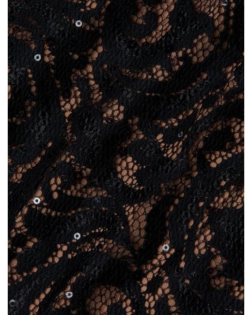 L'Agence Black Lindsay Sequined Lace Dress