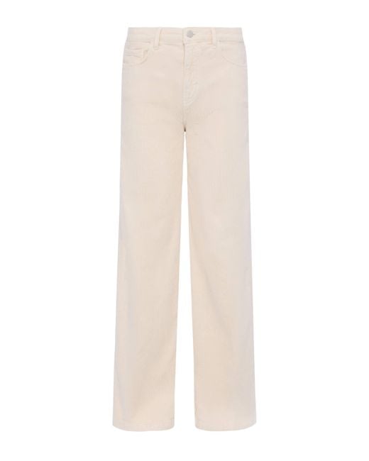 Jean Large En Velours Côtelé Scottie, Vanille L'Agence en coloris Natural