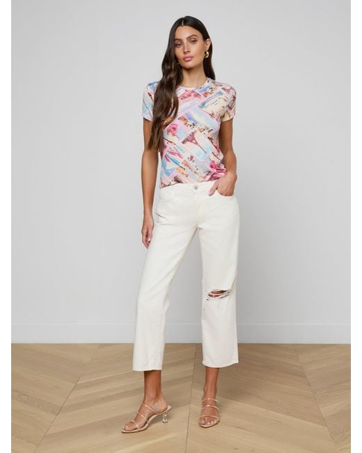L'Agence White Ressi Fitted T-Shirt