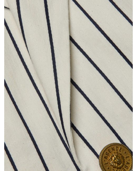L'Agence White Izzie Striped Cropped Blazer