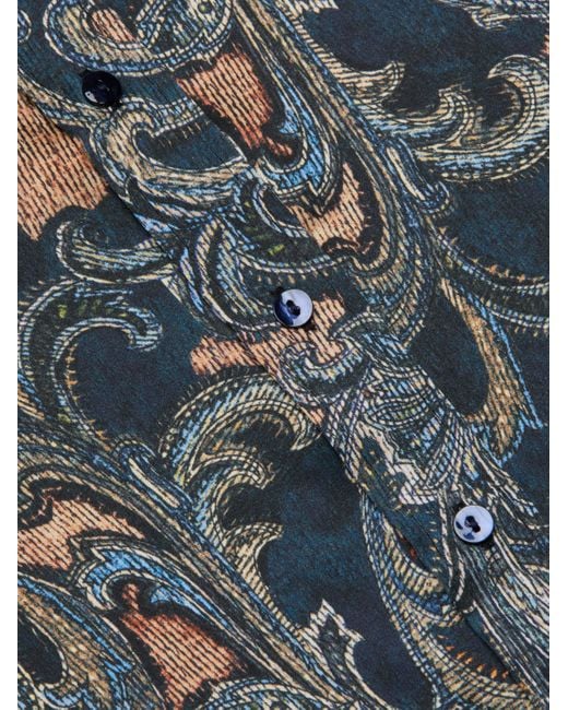 Chemisier En Soie Dani, Bleu Nuit À Motif Cachemire Multicolore L'Agence en coloris Gray