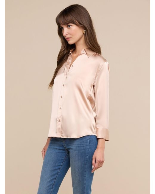 L'Agence Natural Dani Silk Blouse Top