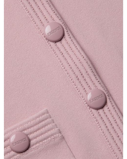 L'Agence Pink Patsy Cropped Cardigan