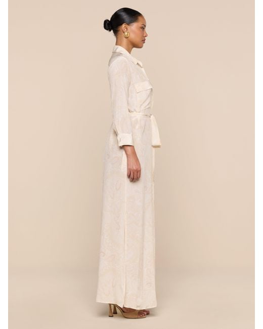 Robe Chemise En Soie Cameron, Blanc Vintage À Motif Cachemire Ton Sur Ton L'Agence en coloris Natural