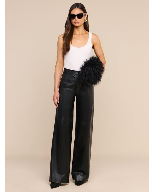 L'Agence Black Adelina Faux Fur Clutch