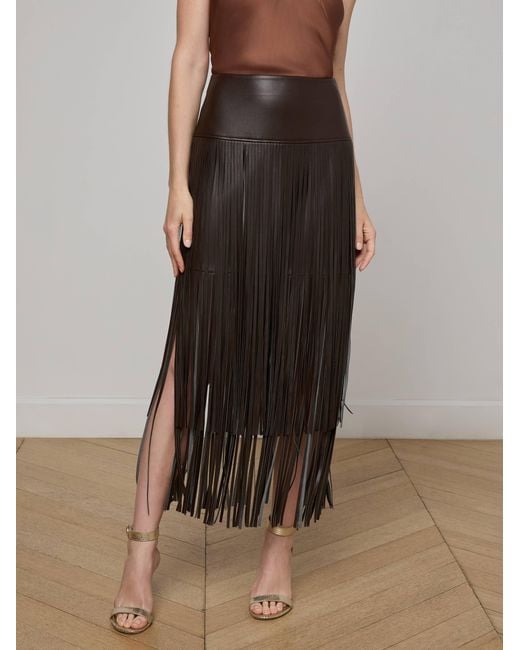 L'Agence Black Karolina Fringe Skirt