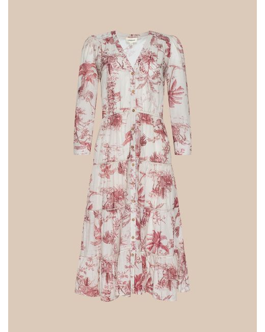 L'Agence Natural Serafine Midi Dress