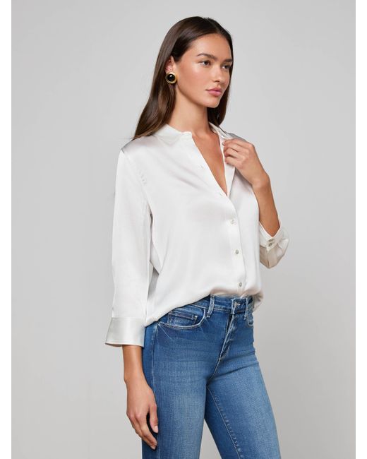 L'Agence White Dani Blouse