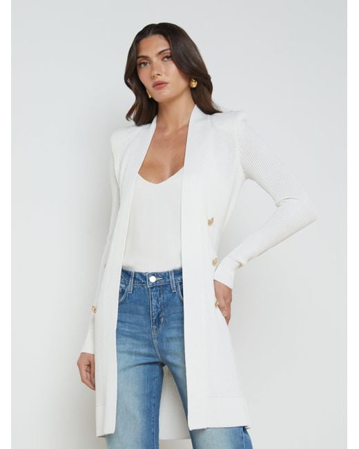 Gilet Croisé Noe En Blanc L'Agence en coloris White