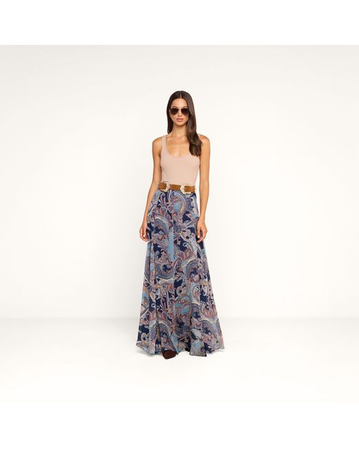 L'Agence Blue Patrica Maxi Skirt
