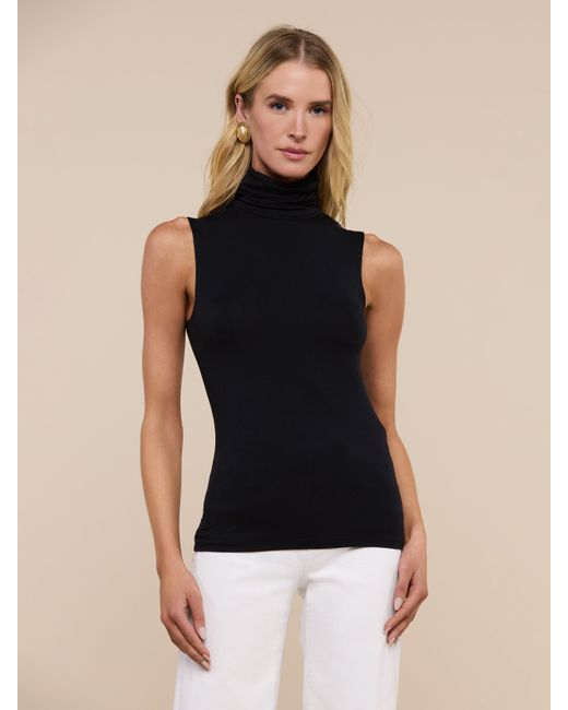 L'Agence Blue Ceci Sleeveless Turtleneck