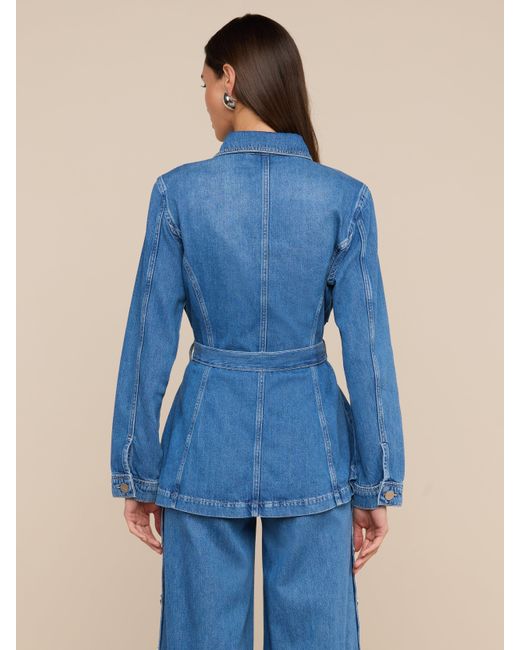 L'Agence Blue Samaya Denim Safari Jacket