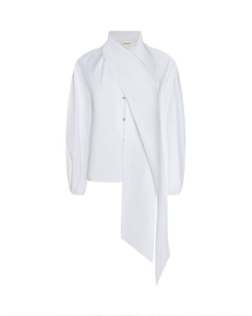 L'Agence Natural Deon Tie-Neck Blouse Top