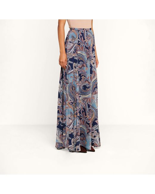 L'Agence Blue Patrica Maxi Skirt