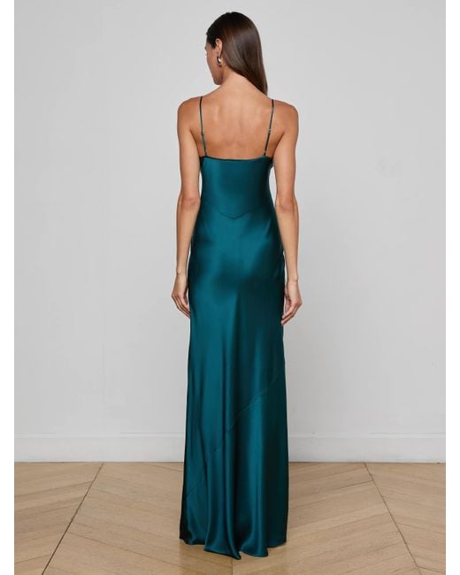 Robe De Soirée En Soie Charmaine, Bleu Sarcelle Profond L'Agence en coloris Blue