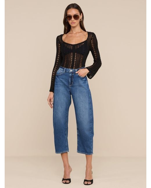 L'Agence Blue Mallis Bow-Leg Jean