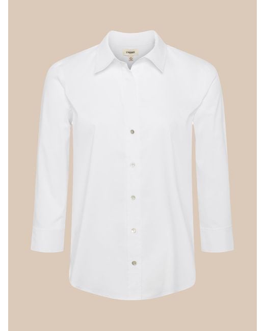 L'Agence White Daniella Cotton-blend Blouse