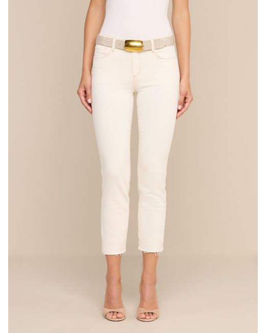 L'Agence White Sada Slim-Leg Cropped Jean