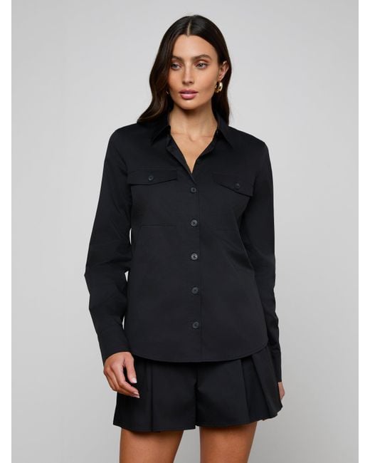 L'Agence Black Pearson Poplin Shirt
