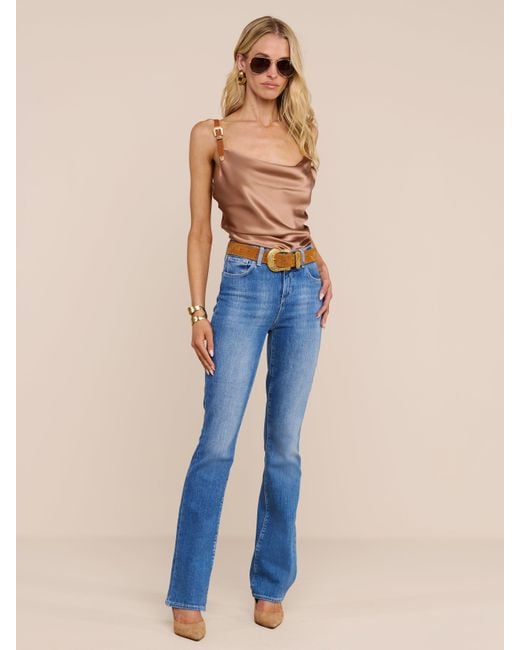 L'Agence Natural Lux Silk Buckle-Strap Camisole