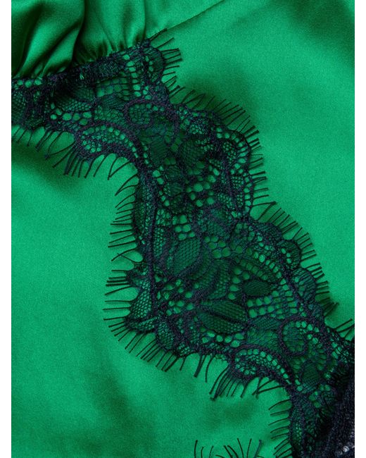 L'Agence Green Kimber Silk Lace Camisole