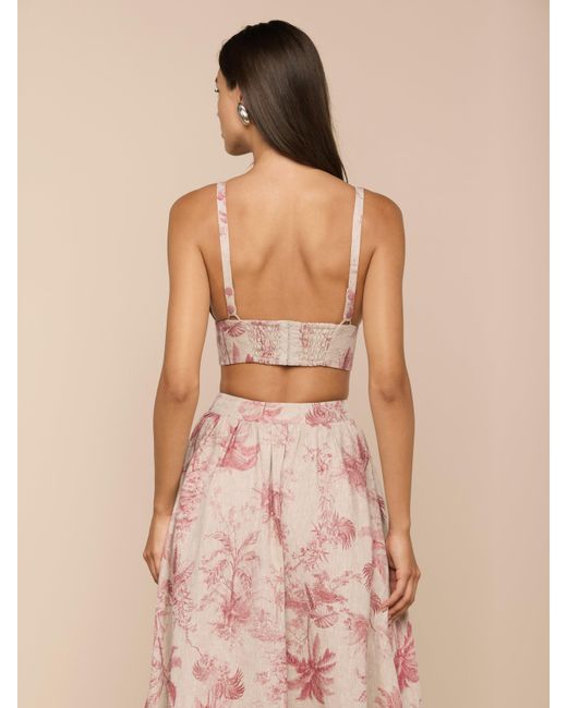 L'Agence Pink Kaori Linen Bralette Top