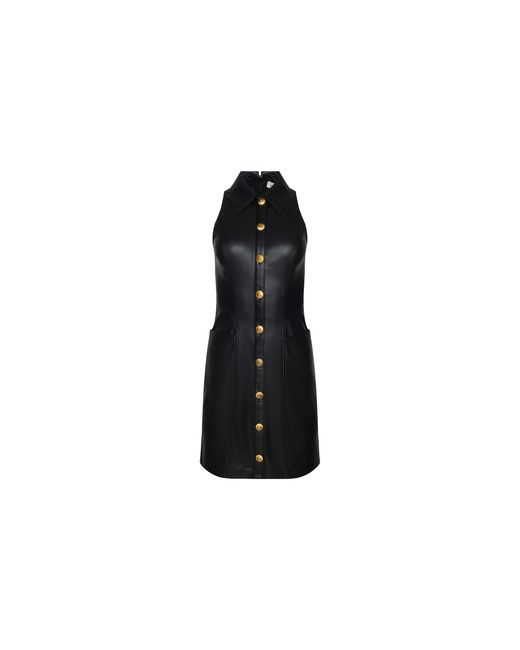 L'Agence Black Apolline Vegan Leather Dress
