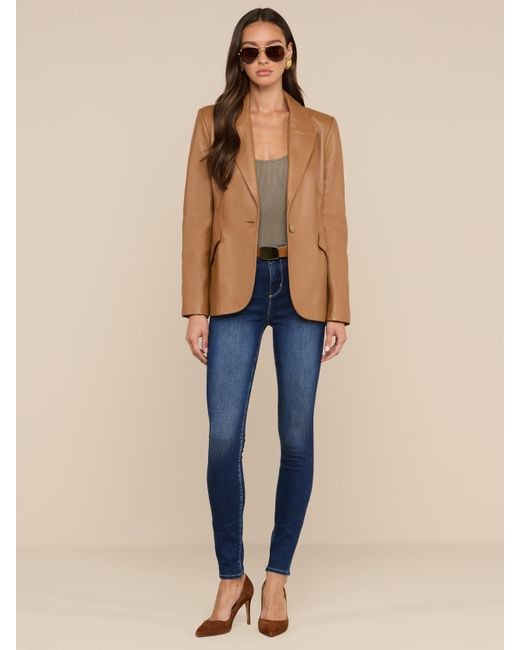 L'Agence Brown Chamberlain Leather Blazer